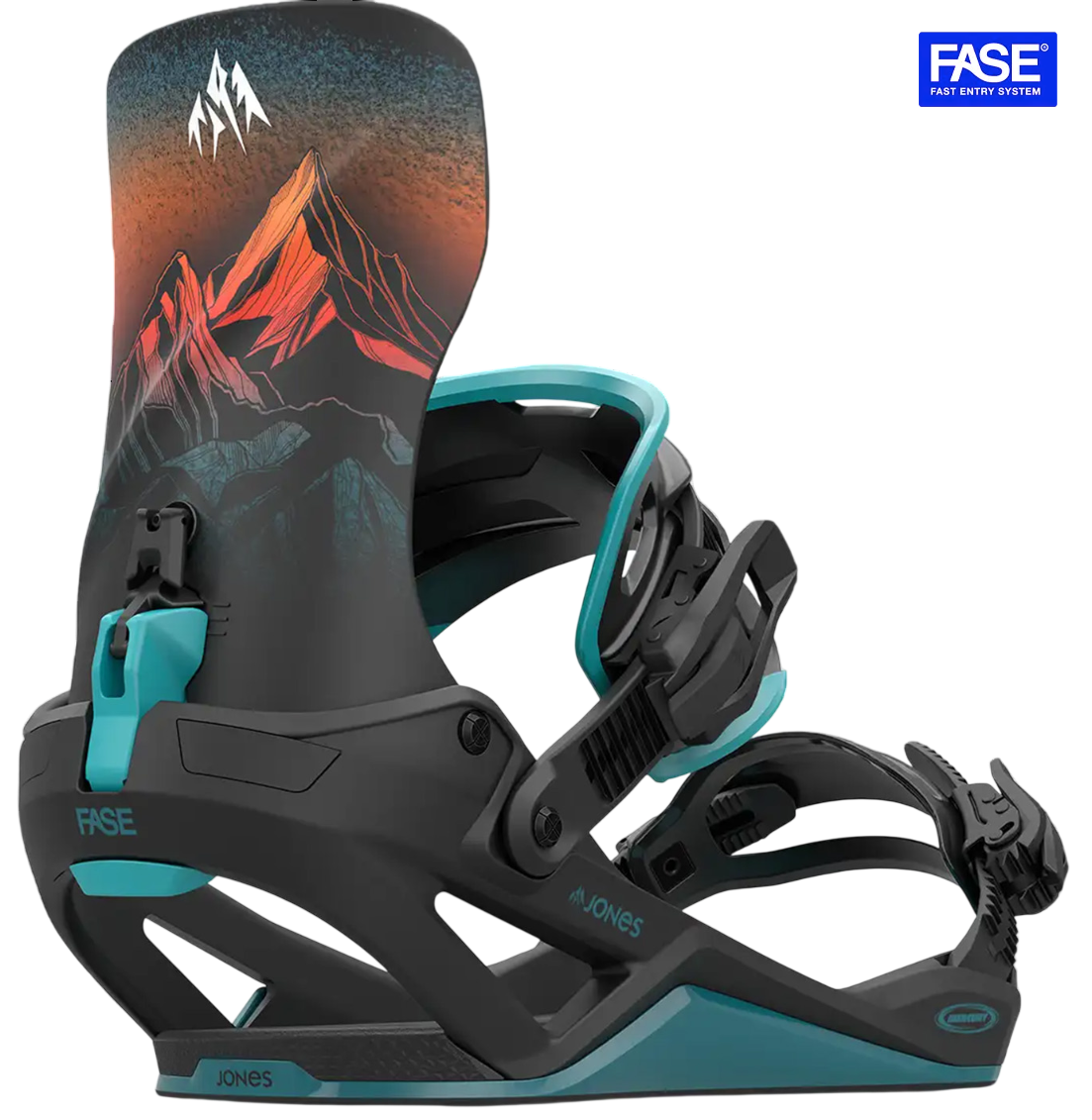 Крепления Jones Mercury FASE Blue Art 2026: фрирайд для серьёзного катания